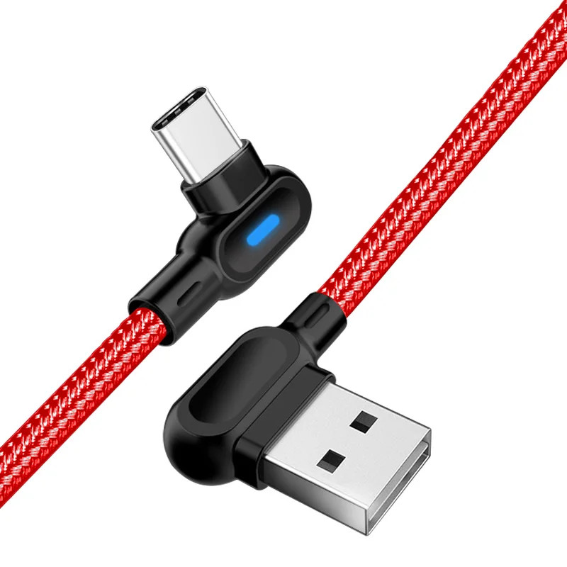USB Type C Cable 90 Degree Braided Fast Charging Data Type-C Cable for Samsung S gallery