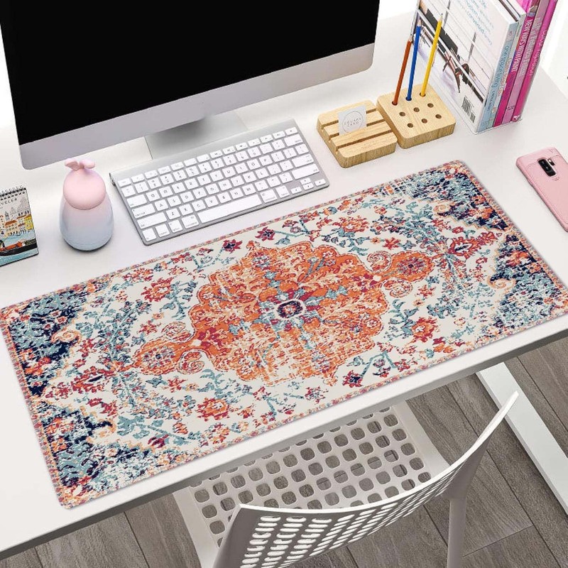 Large Gaming Mouse Pad with Stitched Edges, Carpet Pattern Boho Style Ethnic ... gallery