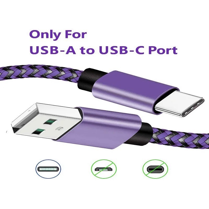 USB-C Fast Charging Cable Braided Nylon USB-A to Type C Cord 1M 2M 3M Android gallery