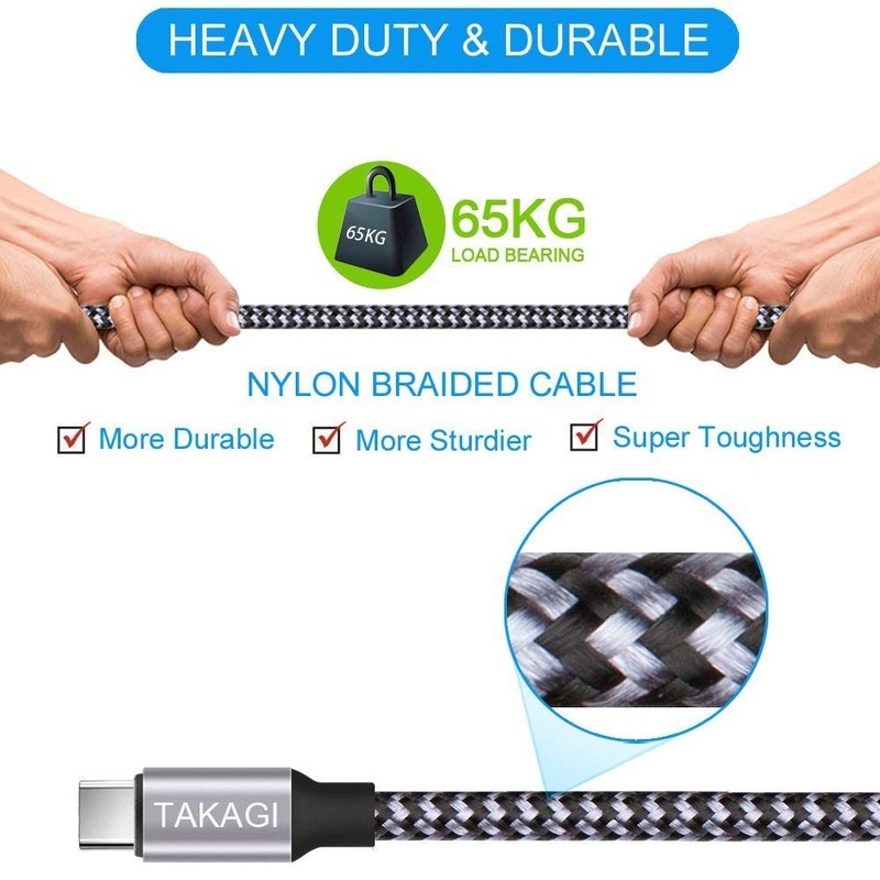 USB C Cable 3 Pack 6FT Fast Charging Nylon Braided USB A to Type C Cord gallery