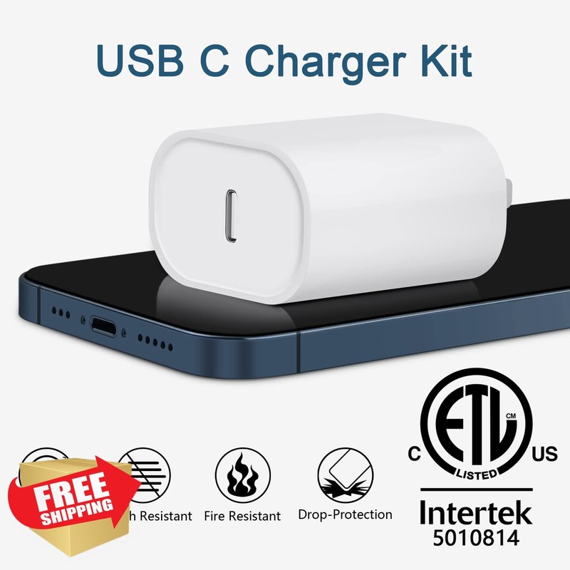CXX 20W USB-C iPhone Charger MFi 6ft Cable 2pk
