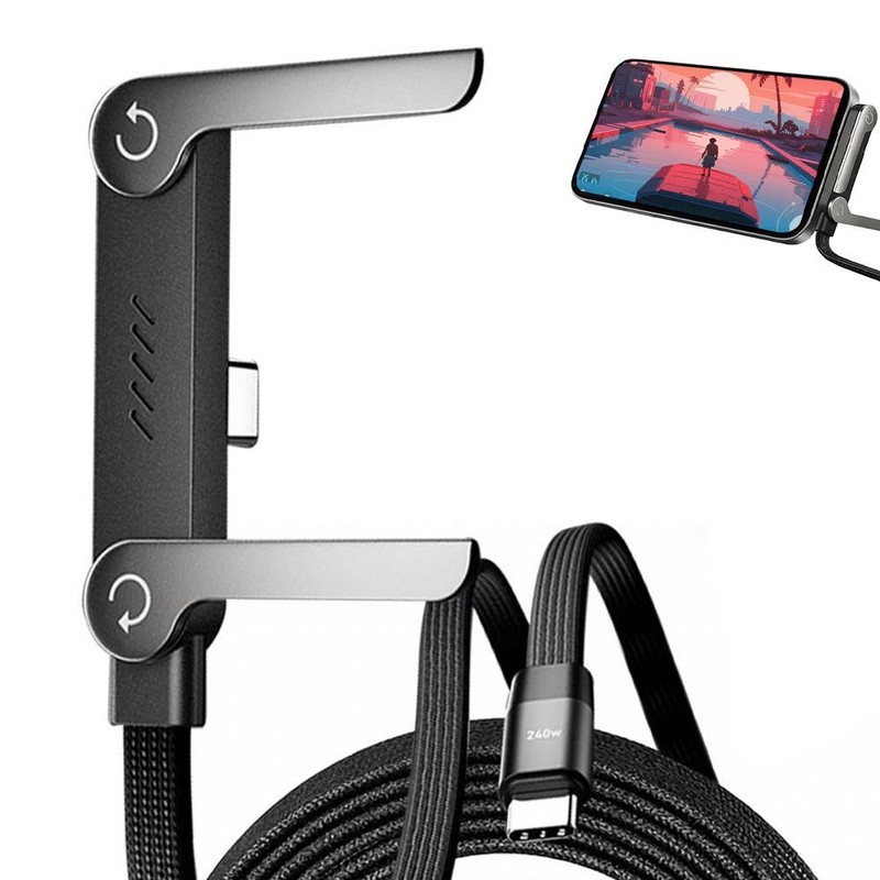 240W Fast Charging Cable Invisible Phone Holder Stand | Play While Charging gallery