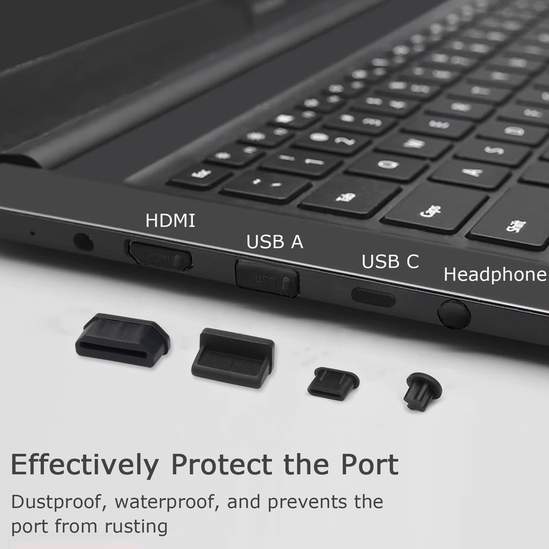 USB Port Cover Silicone USB Port Protection Caps Dust Plug for USB C, 3.5mm gallery