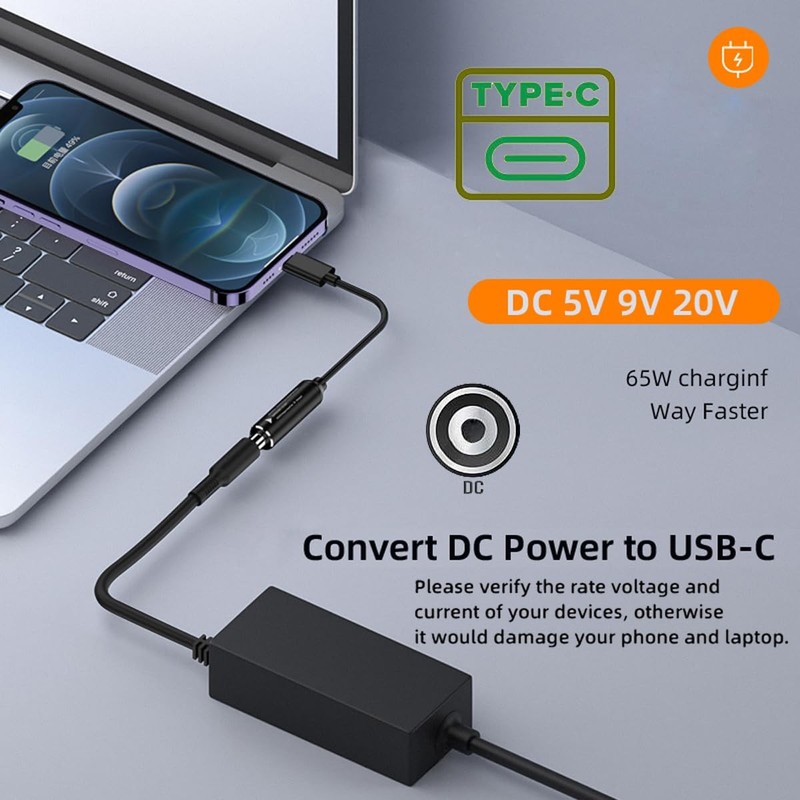 Cable DC 20V Jack 5.5x2.5mm Input to USB--Output 90 Degree Right Angled Power... gallery