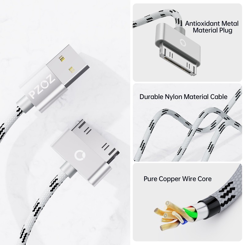 30 Pin Cable for iPhone 4s/4/3G/3Gs, USB Charging and Charger Cable Sync Conn... gallery