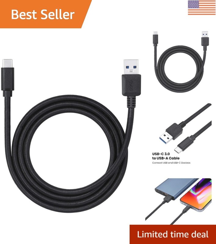 Versatile 3 Ft USB-C Male to USB-A Male Cable – Durable & Tangle-Free Design