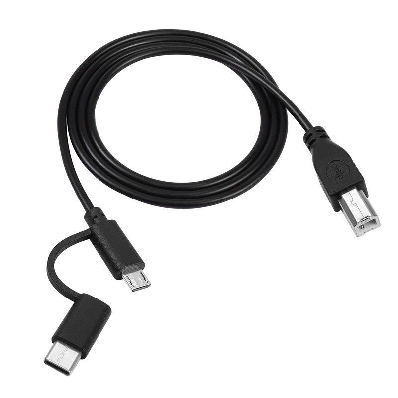 RIIEYOCA USB B Printer Cable 3.3 ft, 2-in-1 Designed, Micro USB to USB B, USB…