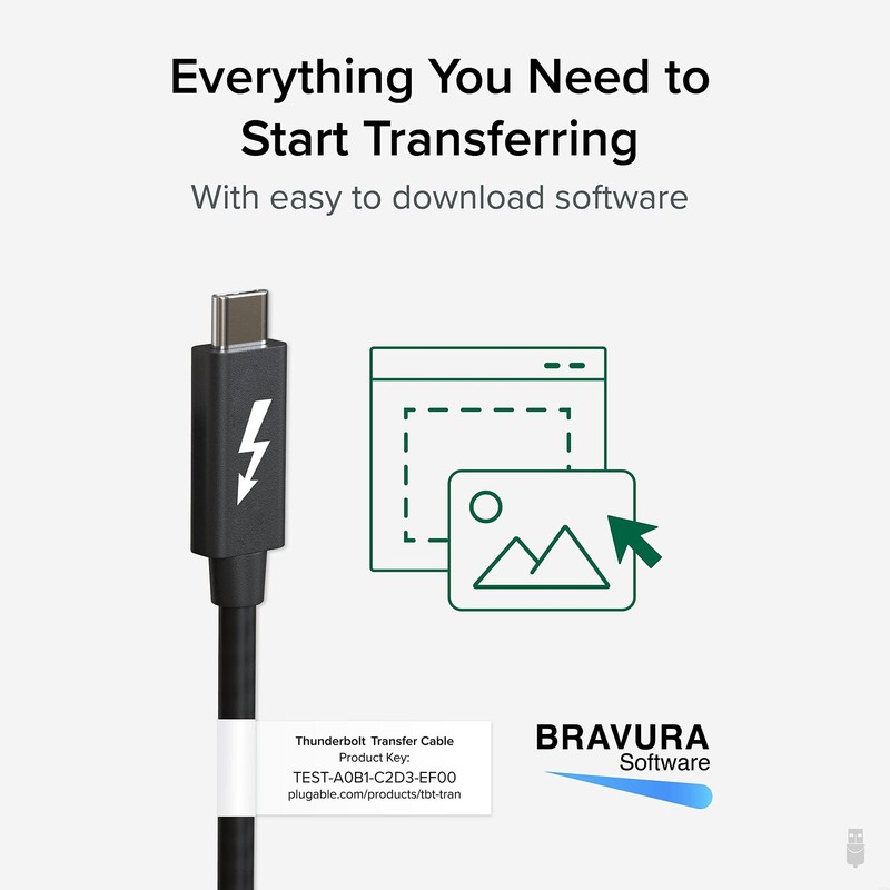 Windows Transfer Cable 6.6ft (2m), Thunderbolt 10Gbps, Bundled with Bravura S... gallery