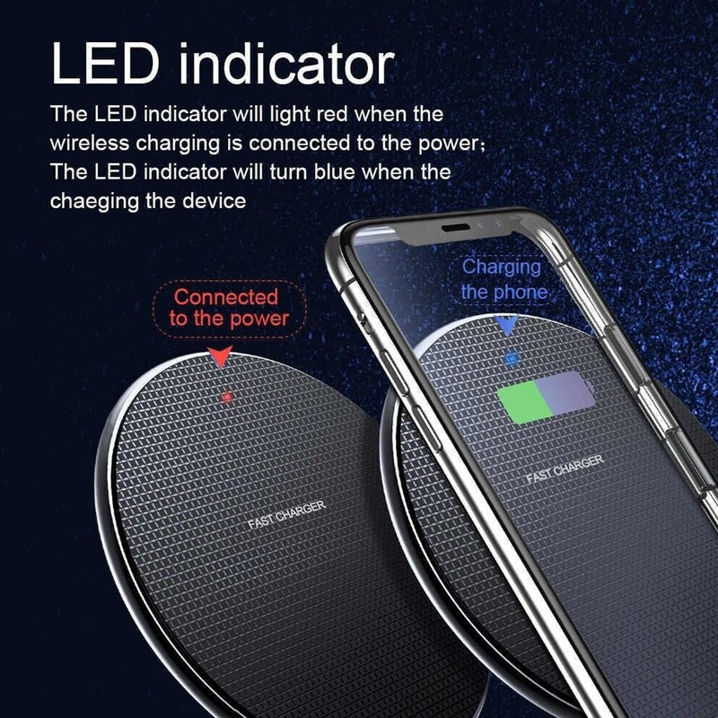 For Samsung iPhone Android Wireless 10W Fast Charger Charging Dock Pad Mat 2 PCS gallery