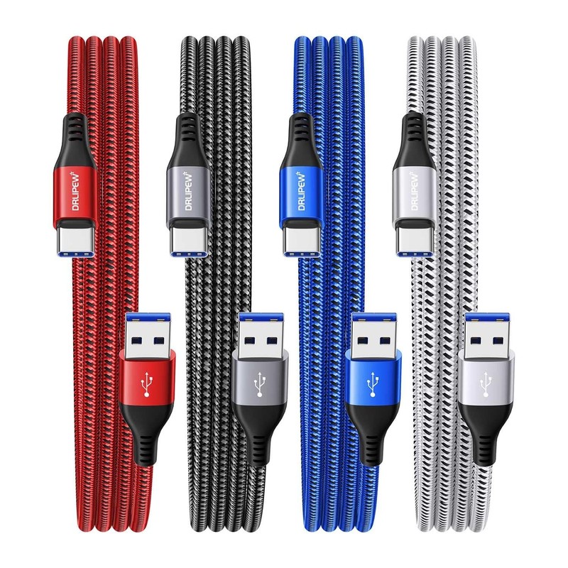 USB Type C Cable 3A Fast Charging(3ft 4Pack), USB to USB C Cable Nylon Braided