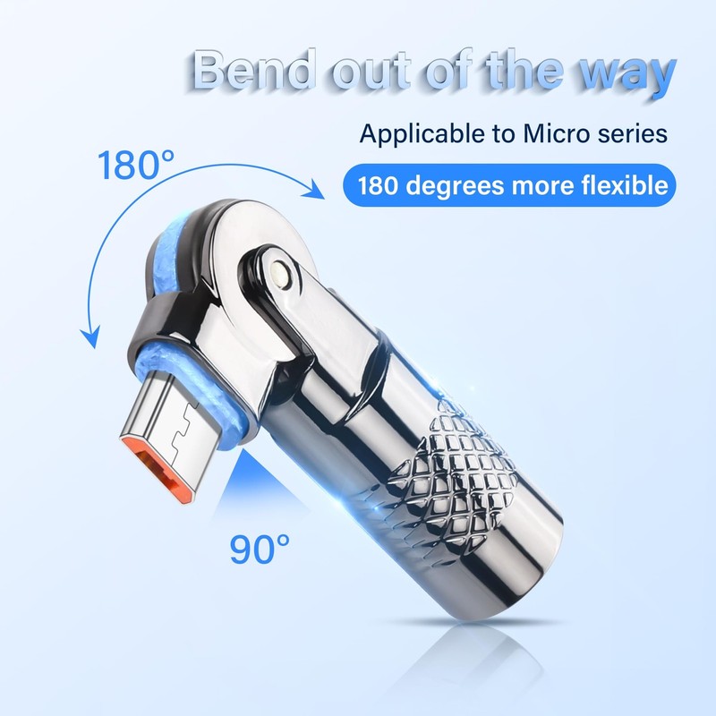 2 Pack Micro USB Adapter Micro 5Pin Female to Male Connector 180 Degree Rotat... gallery