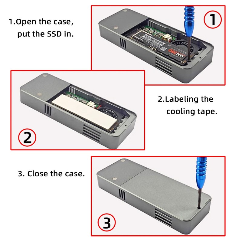 Chenyang 40Gbps USB4 to PCI-E 4.0 X4 SSD NVME NGFF M-Key Enclosure USB-C 20Gbps gallery