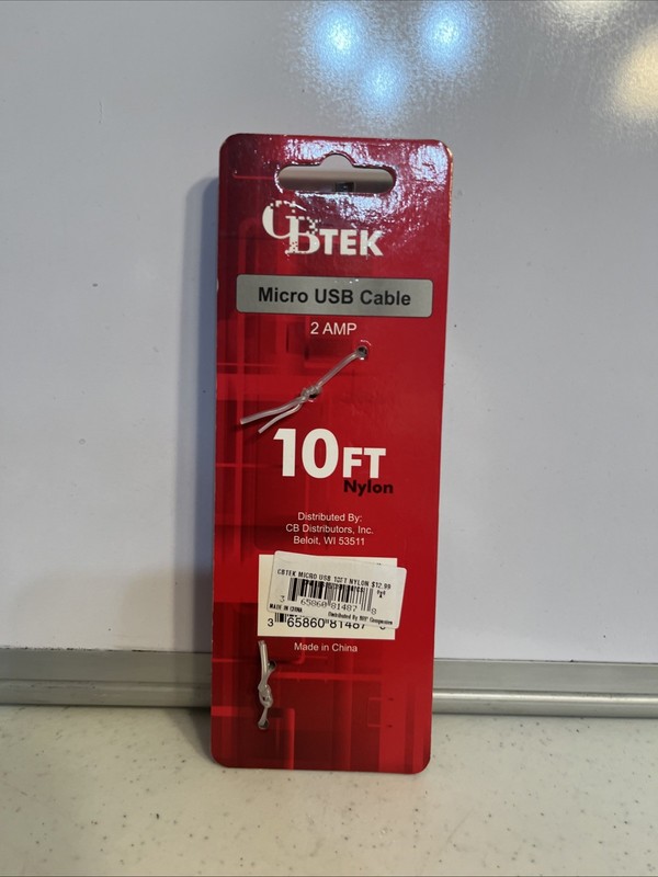 CBTEK Micro USB 10ft Nylon Charging Cables - USB 2.0 to Micro gallery