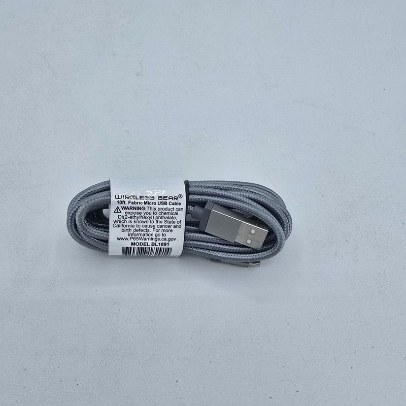 Wireless Gear 10 ft micro usb sync and charge cable. New
