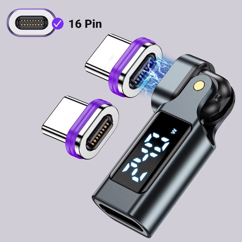240W USB-C Magnetic Adapter PD Fast Charging Converter LED Display gallery
