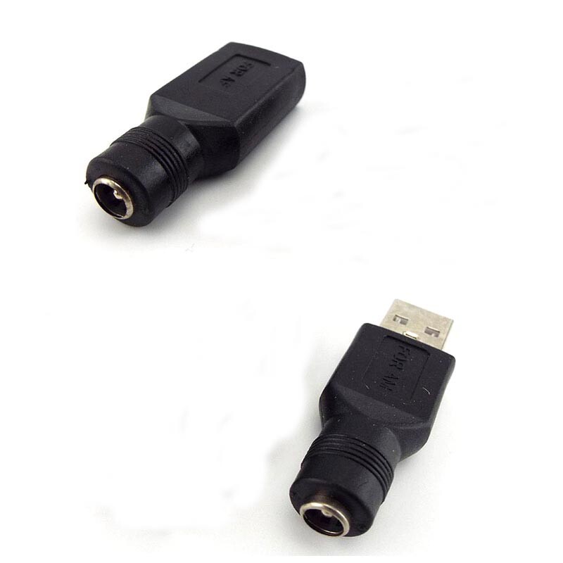 5.5 × 2.1mm DC Female Power Jack To USB 2.0 Type A Male Plug Jack Adapter