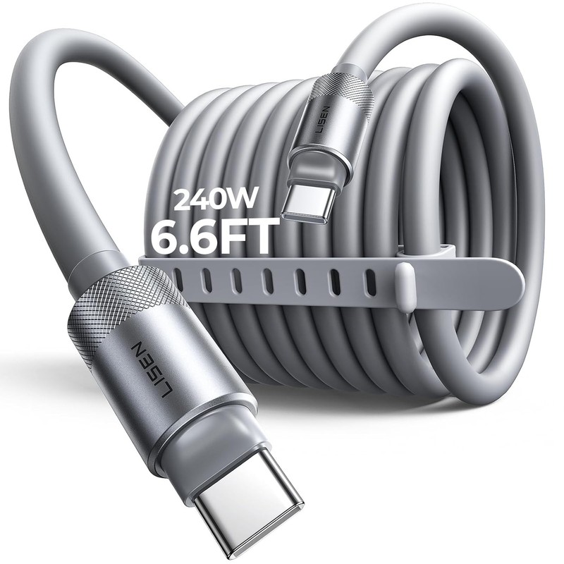 LISEN 6.6FT USB C Cable Fast Charging, Chubby 240W Cable USB C to USB C Fast Cha