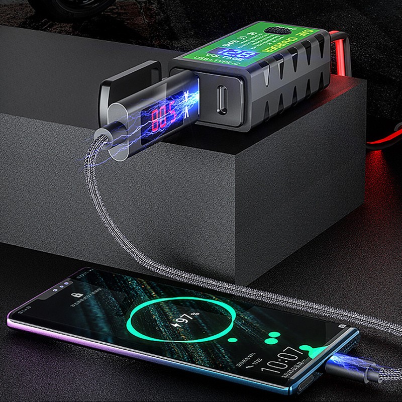 12V SAE to USB PD Fast Charging Adapter Voltmeter Motorcycle USB Type C Charger gallery