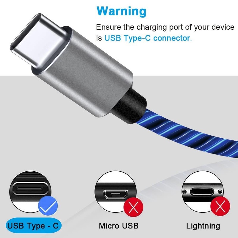 USB Type C Cable, LED Light up USB A to Type C Charger Cord Compatible with S... gallery