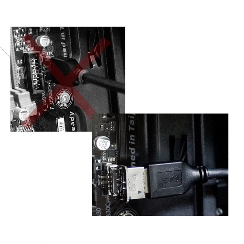 2 PCS Overmold USB 3.1 Front Panel Header Male To Female TypeE Motherboard gallery