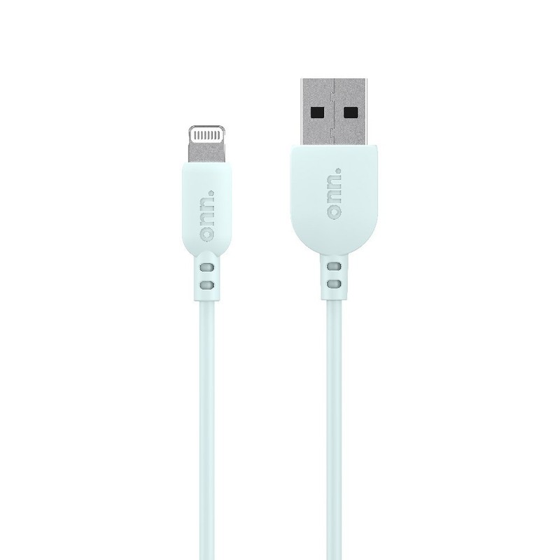 to USB Charging Cable 3ft Soft Touch MFI Certified Aqua for iPhone