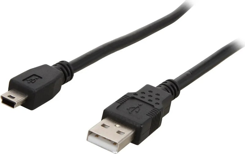 C2G USB Cable – USB 2.0 A Male to Mini-B Male Cable Black -6.6 Feet – 27005