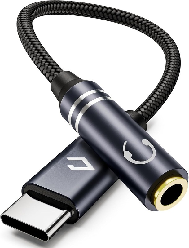 USB Type C to 3.5mm Headphone Jack Audio Adapter, USB C to Female Aux Dongle Cab