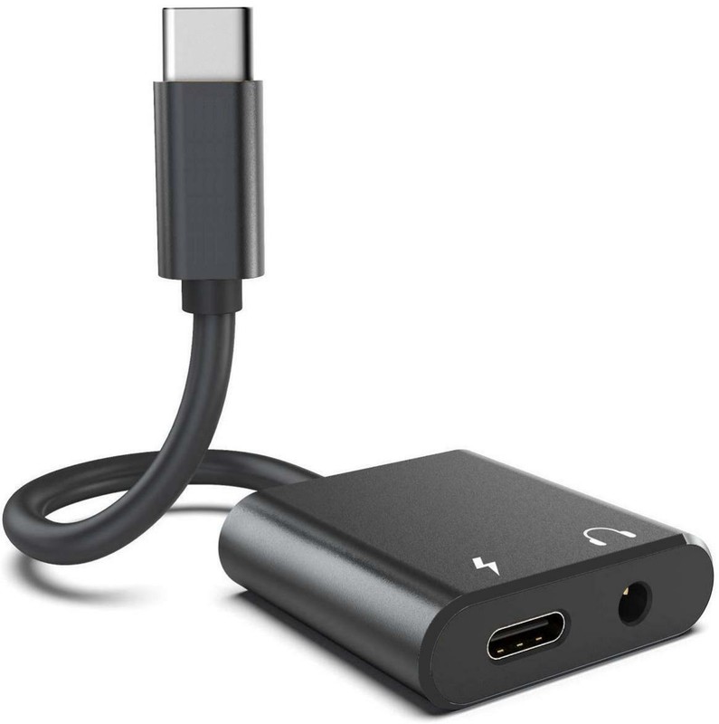USB-C TO 3.5mm HEADPHONE EARPHONE ADAPTER CHARGER USB PORT For TYPE-C PHONES
