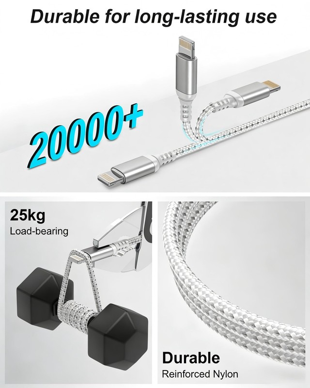 2ft USB to Lightning Cable (2-Pack) MFi Certified, Short iPhone Charger Cord ... gallery