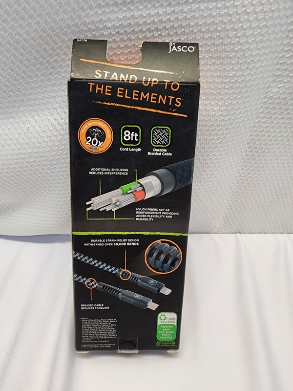 Eco Survivor extra long 8ft USB-C to 8pin Connector braided gallery