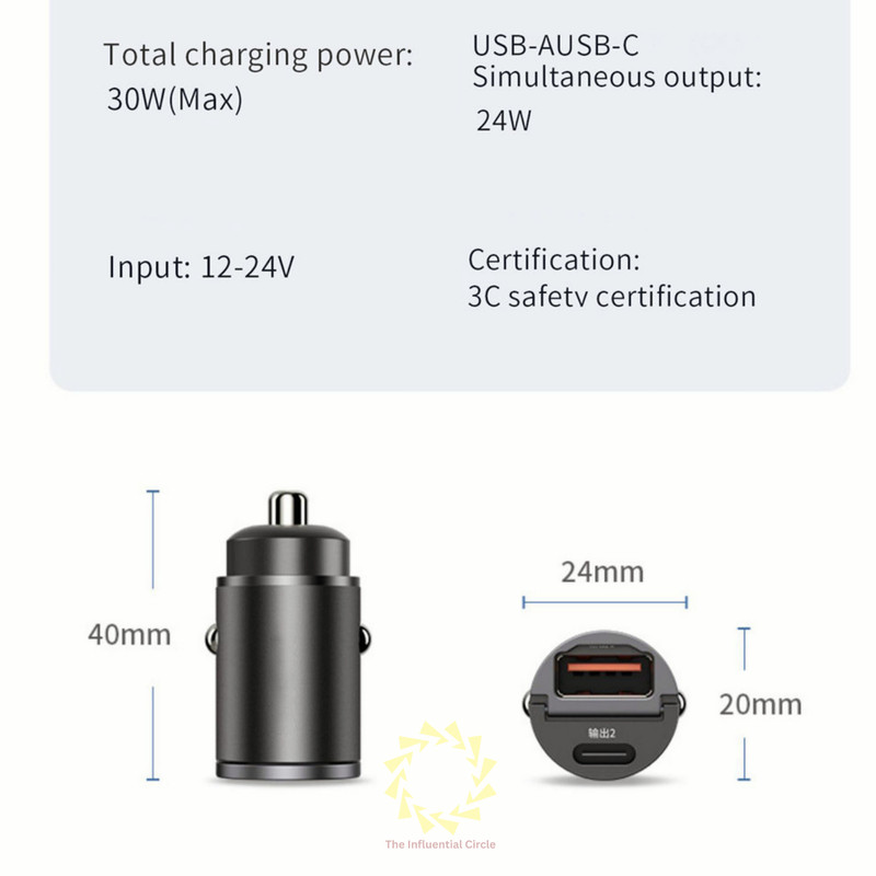 100W QC3.0 Mini USB Type C Car Phone Charger Adapter Fast Charging Accessories gallery
