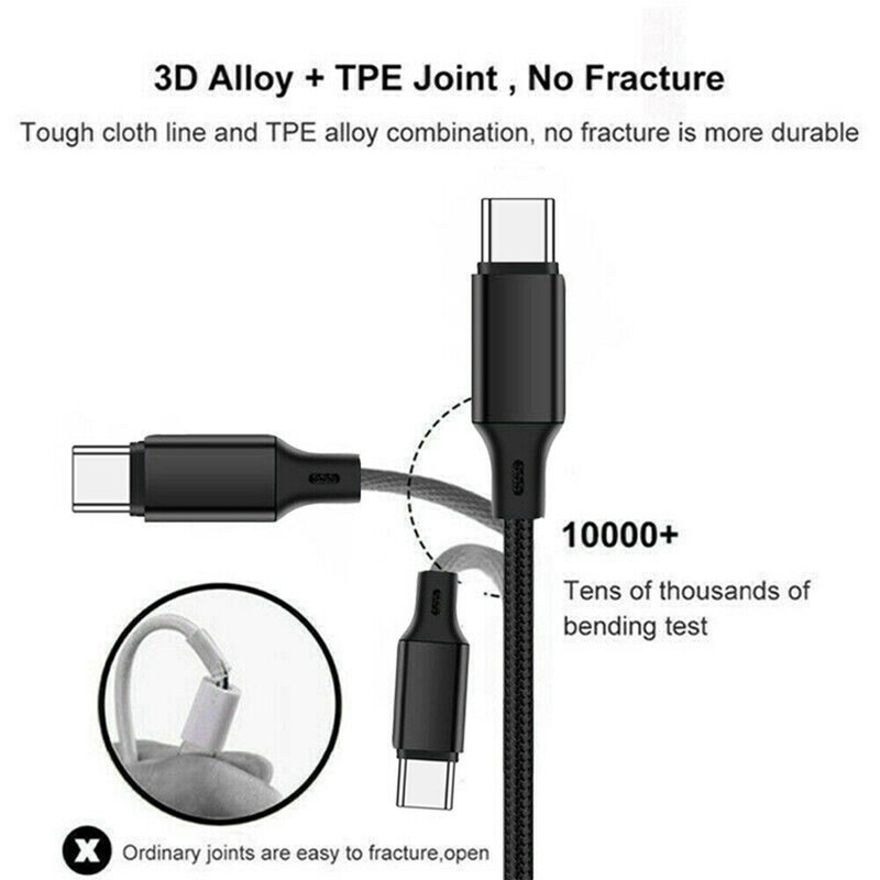Braided USB C Type-C Fast Charging Data SYNC Charger Cable Cord 3/6/10Feet LONG gallery