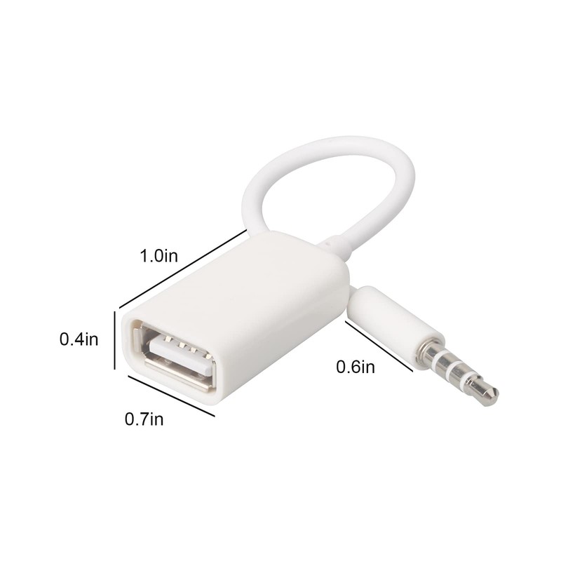 AUX to USB Adapter, 3.5mm Male Audio Jack to USB 2.0 Female Converter Cable, ... gallery