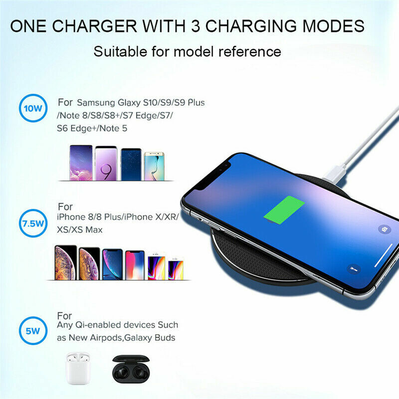 Wireless Fast Charger Charging Pad Dock for iPhone Samsung Android Universal gallery