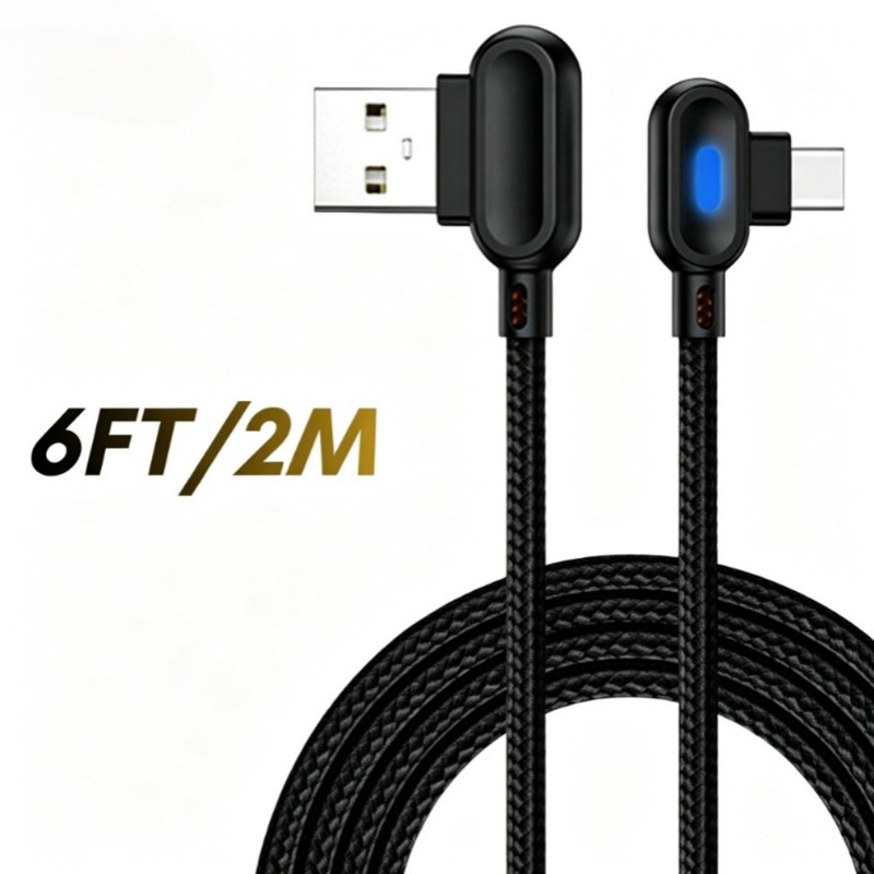USB Type C Cable 90 Degree Right Angle Fast Charger For Samsung iPhone 17 16 15