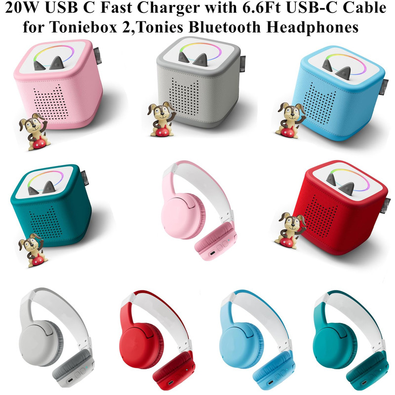 USB C Fast Charger for Toniebox 2,Tonies Bluetooth Headphones,6.6Ft USB-C Cord,2 gallery