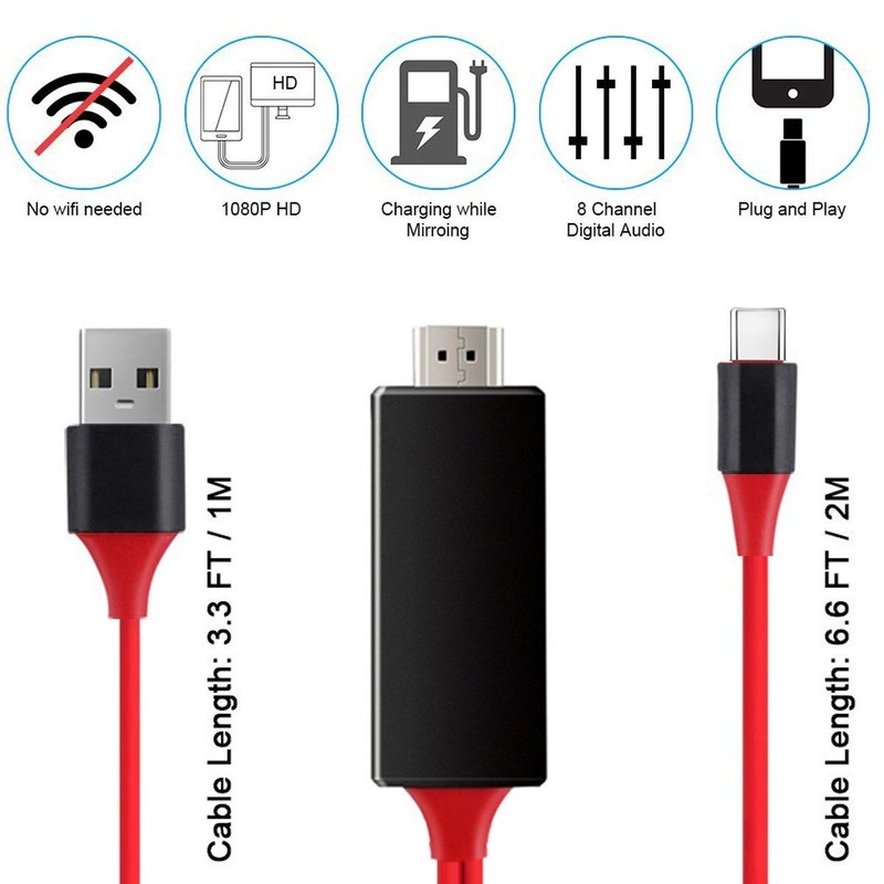 USB-C to HDMI Mirror Cable Adapter 4K HDTV For iPhone 15 16 17 Plus Pro Max 16e gallery