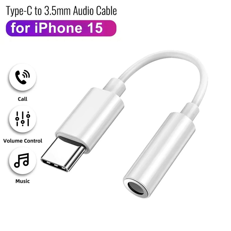 12 Pcs USB-C to 3.5mm Headphone/Headset Jack Adapter – White
