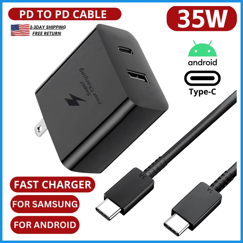 35W PD Power Adapter Duo Wall Charger&Cables For Samsung S22 S21 S23 for Google gallery