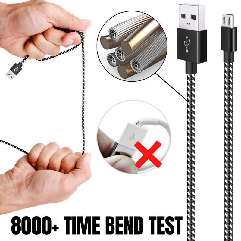 3/6/10Ft Micro USB Cable Fast Charge For Samsung S7 S6 Android Charger Cord Lot gallery