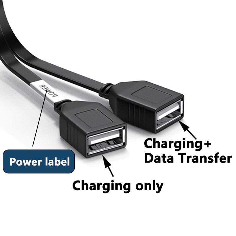 USB Splitter Cable 1 In 2 Out 90 Degree 2.0 A Male Dual Female Hub 10cm gallery