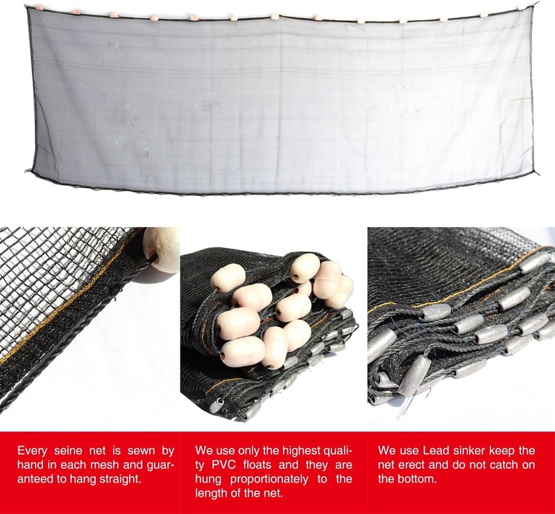 Professional Seine Net 5 to 50 ft Ultra Strong Maximizes Catch Ideal Both gallery