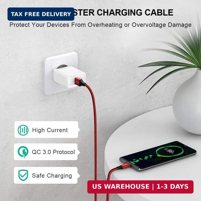 etguuds USB to USB C Cable 2ft, 2-Pack USB A to Type C Charger Cord Fast Chargin gallery