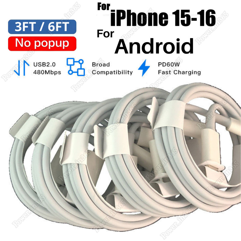 PD 60W Type C Fast Charger USB C To USB C Cable For Android Samsung S24 23 22 21
