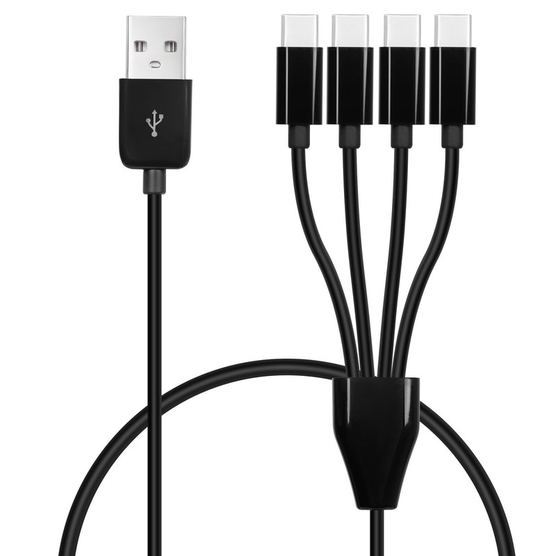 Short USB C Splitter Cable,4 in 1 USB 2.0 A Male to 4 USB C Male Charging Cor... gallery