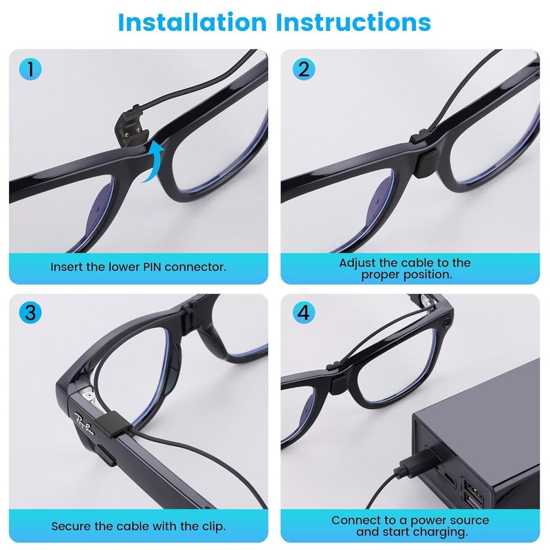 Charging Cable for Ray-Ban Meta Wayfarer, Type-C gallery