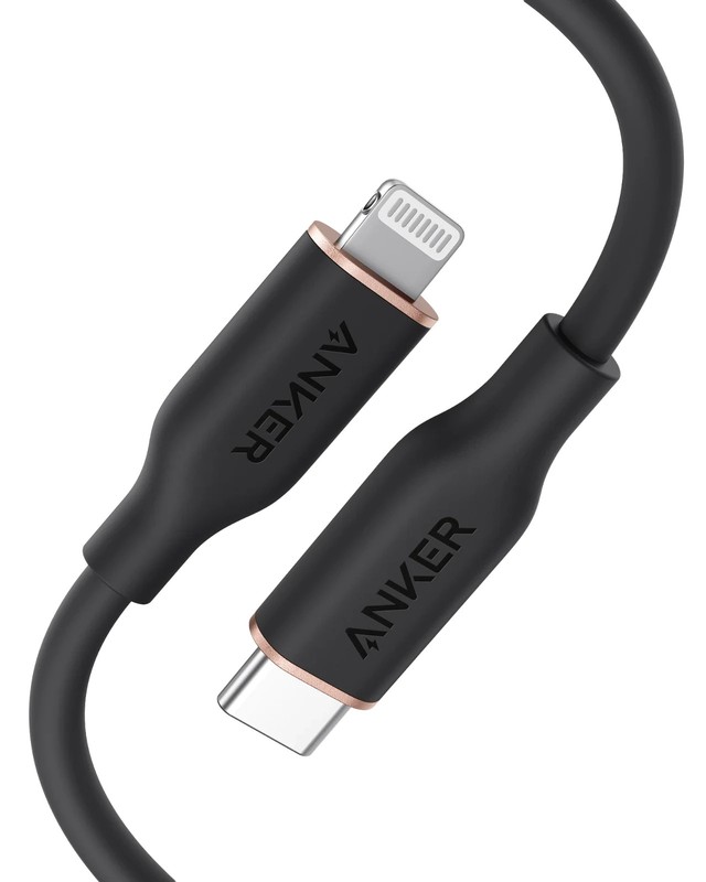 Anker 641 USB-C to Lightning Cable Black MFi Certified (3ft, Flow, Silicone)