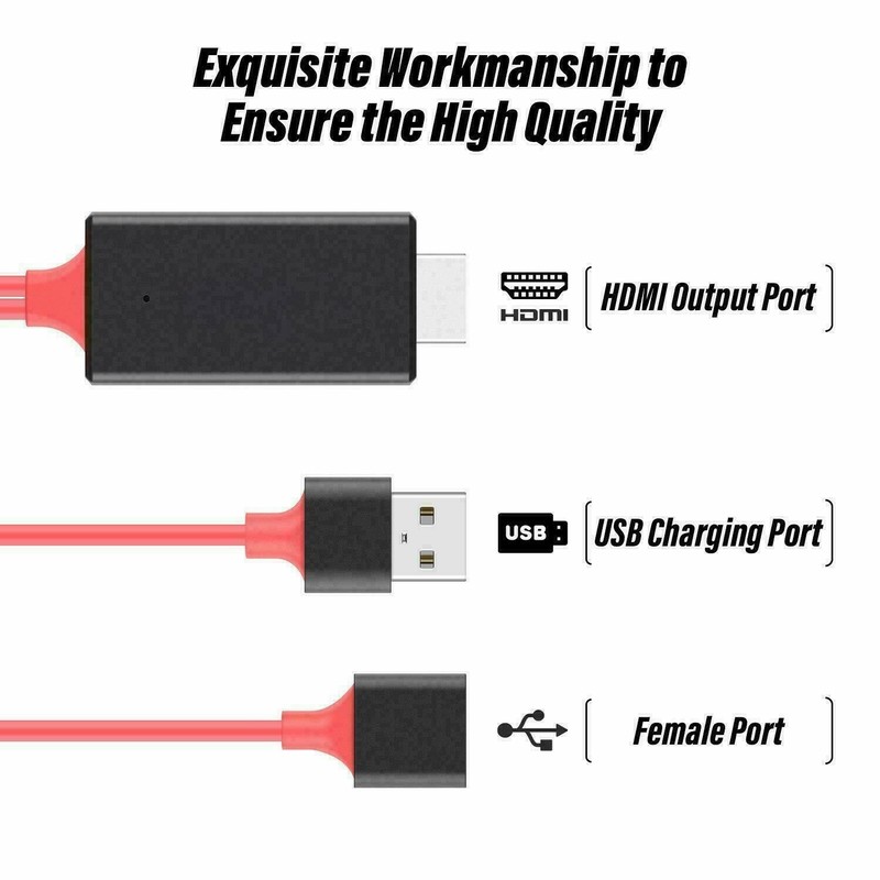 1080P Female USB to HDMI Cable HDTV Adapter for Android IOS Smartphone US gallery