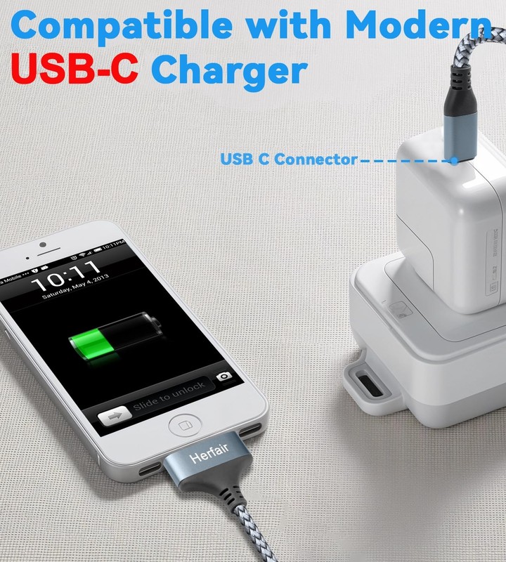 Herfair Braided Charger Cable Compatible with iPhone 4/4s/3G/3GS Old iPad 1 2 3 gallery