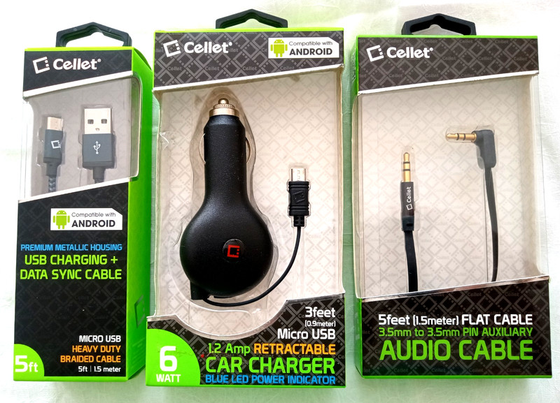 Lot-3-Cellet USB Charging Data Sync Cable/Car USB Charger/Audio Cable 3.5mm gallery